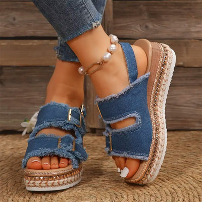 Alia™ | Casual Denim Wedges