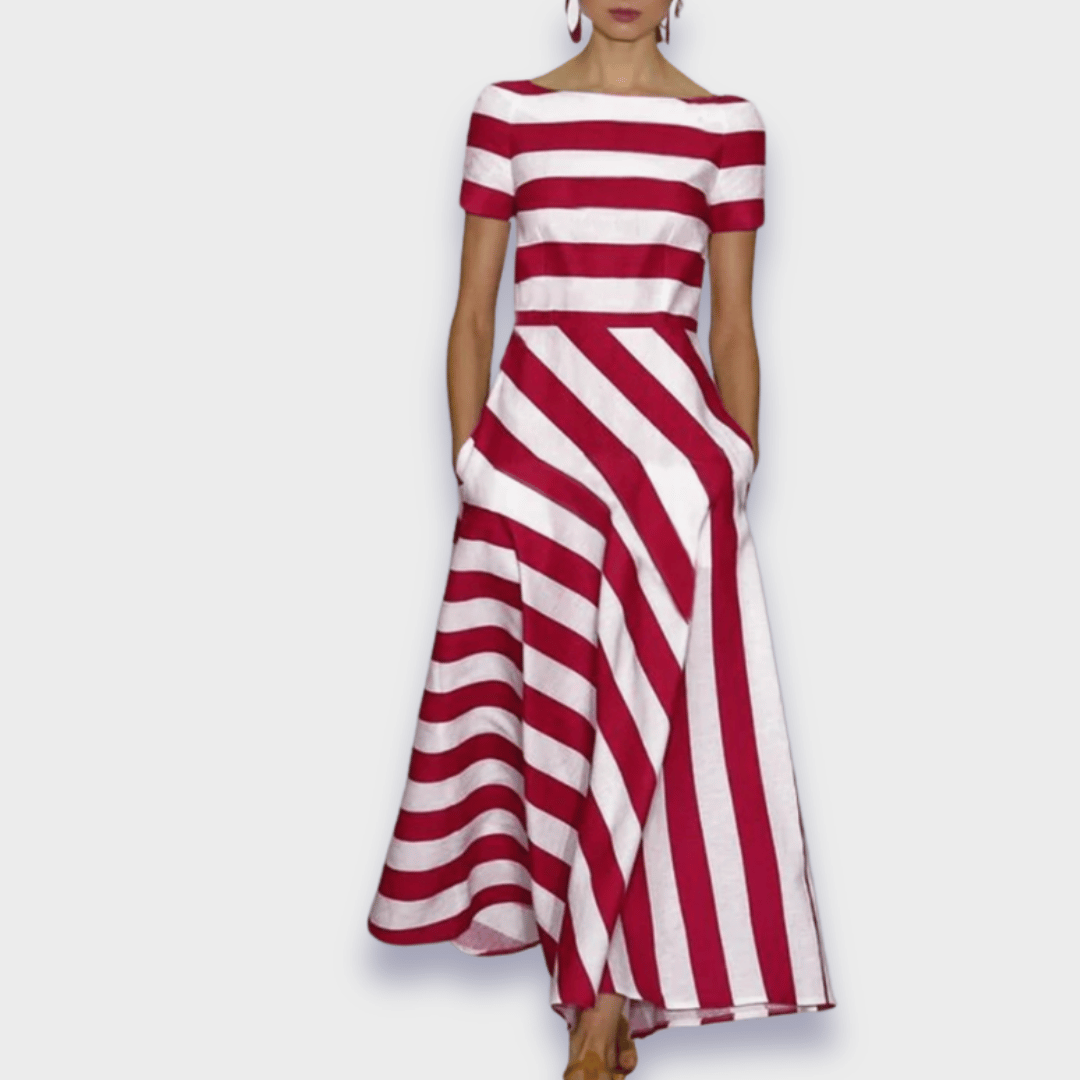 Mia | Handmade striped maxi dress