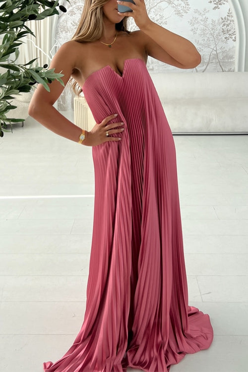 Avenelle – Strapless Pleated Maxi Party Dress
