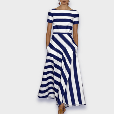 Mia | Handmade striped maxi dress