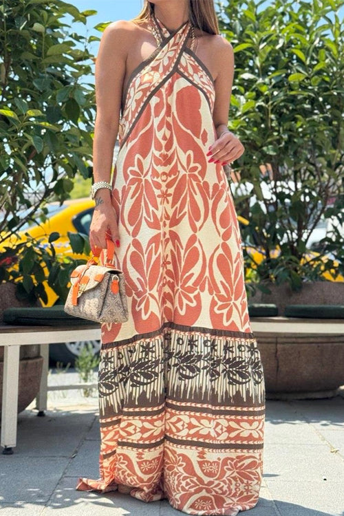 Zarela – Criss-Cross Back Maxi Vacation Dress