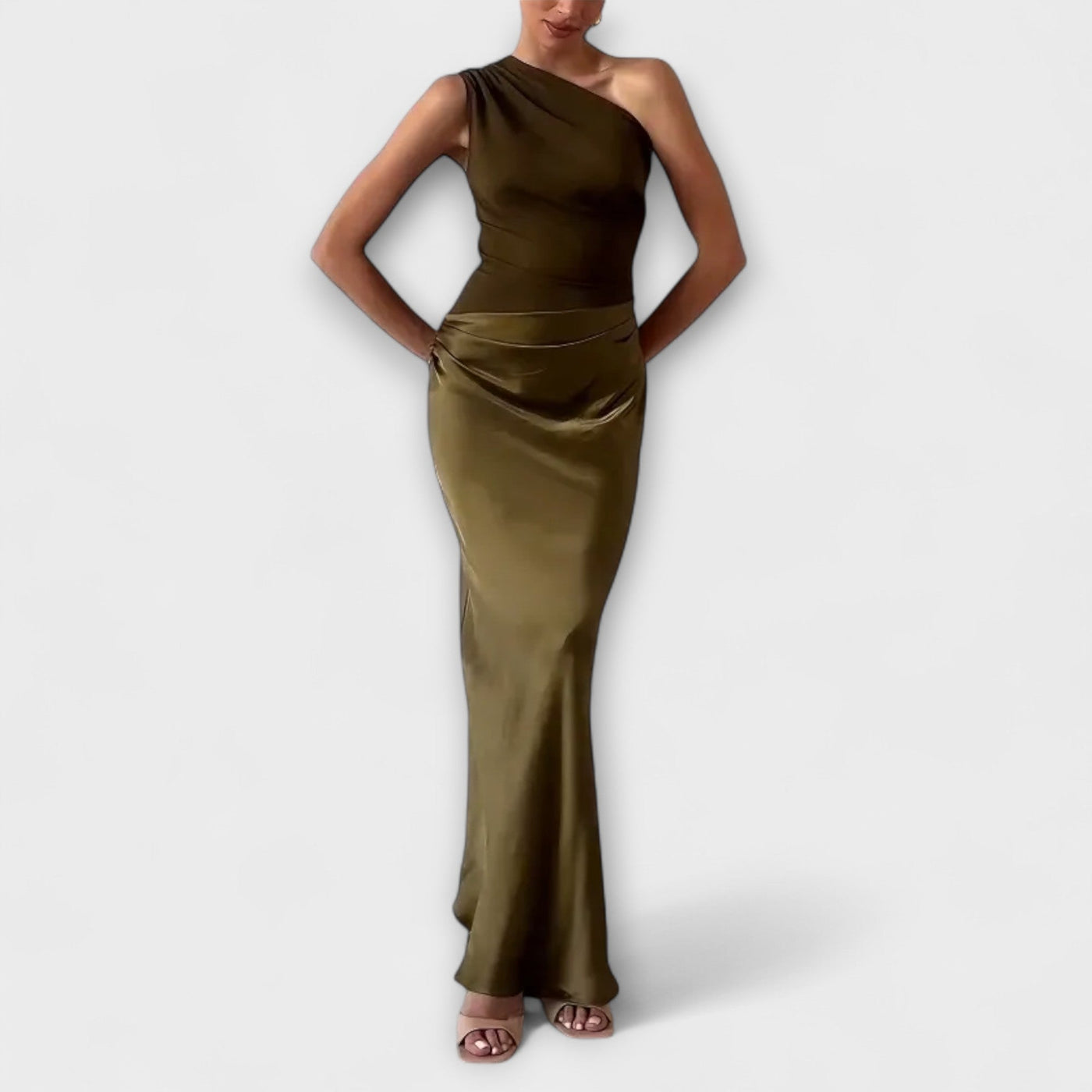 Serena | One-Shoulder Pleated Maxi Dress
