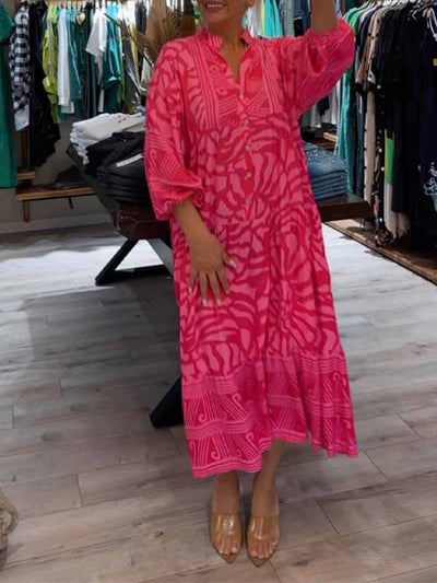 Marivelle – Printed V-Neck Dress