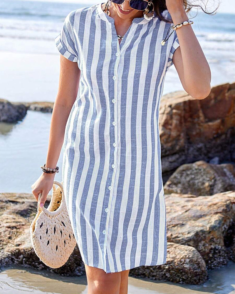 Mirella – Striped Shirt Dress