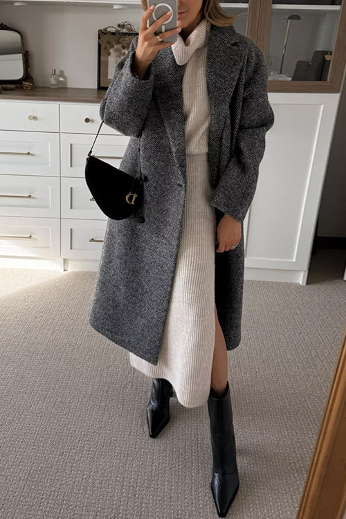 Cylena – Cowl Neck Midi Sweater Dress