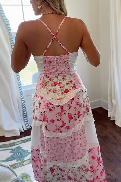 Serelina – Ruffle Tiered Floral Maxi Dress