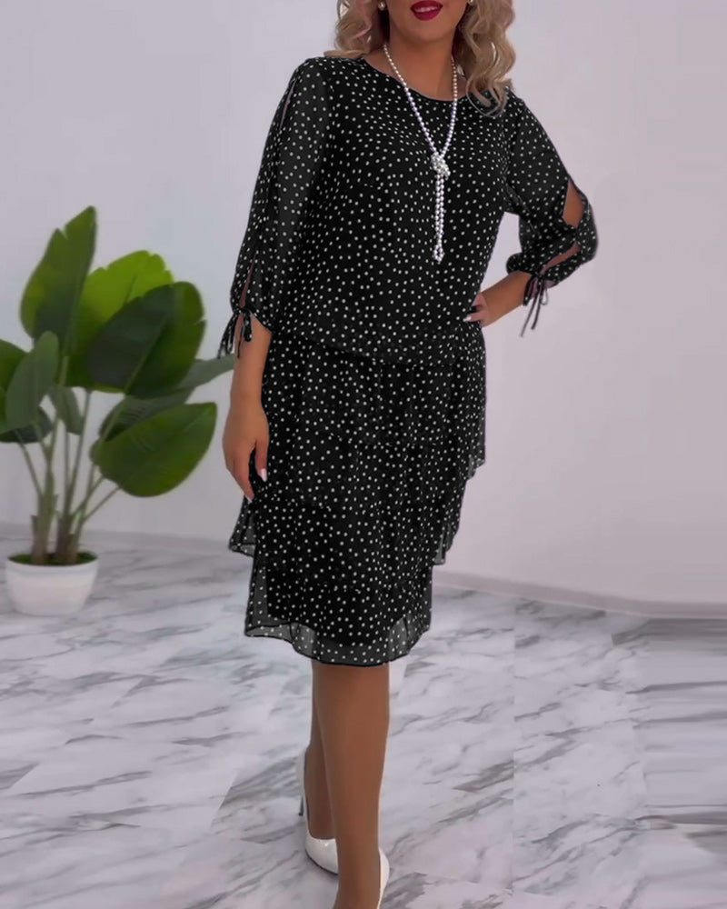 Flaire | Layered Polka Dot Dress