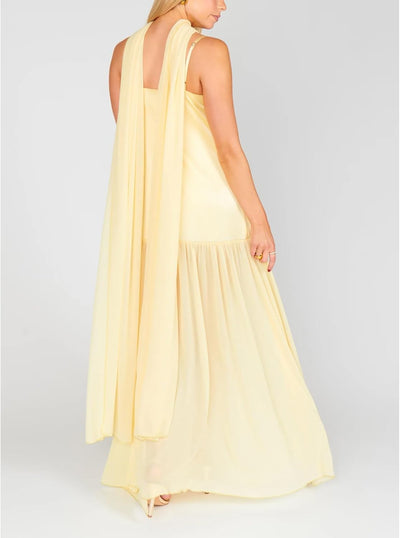 Avelise – Strapless Pleated Satin Maxi Dress