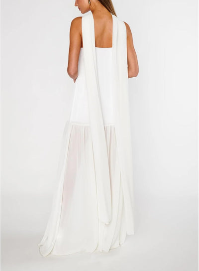 Avelise – Strapless Pleated Satin Maxi Dress