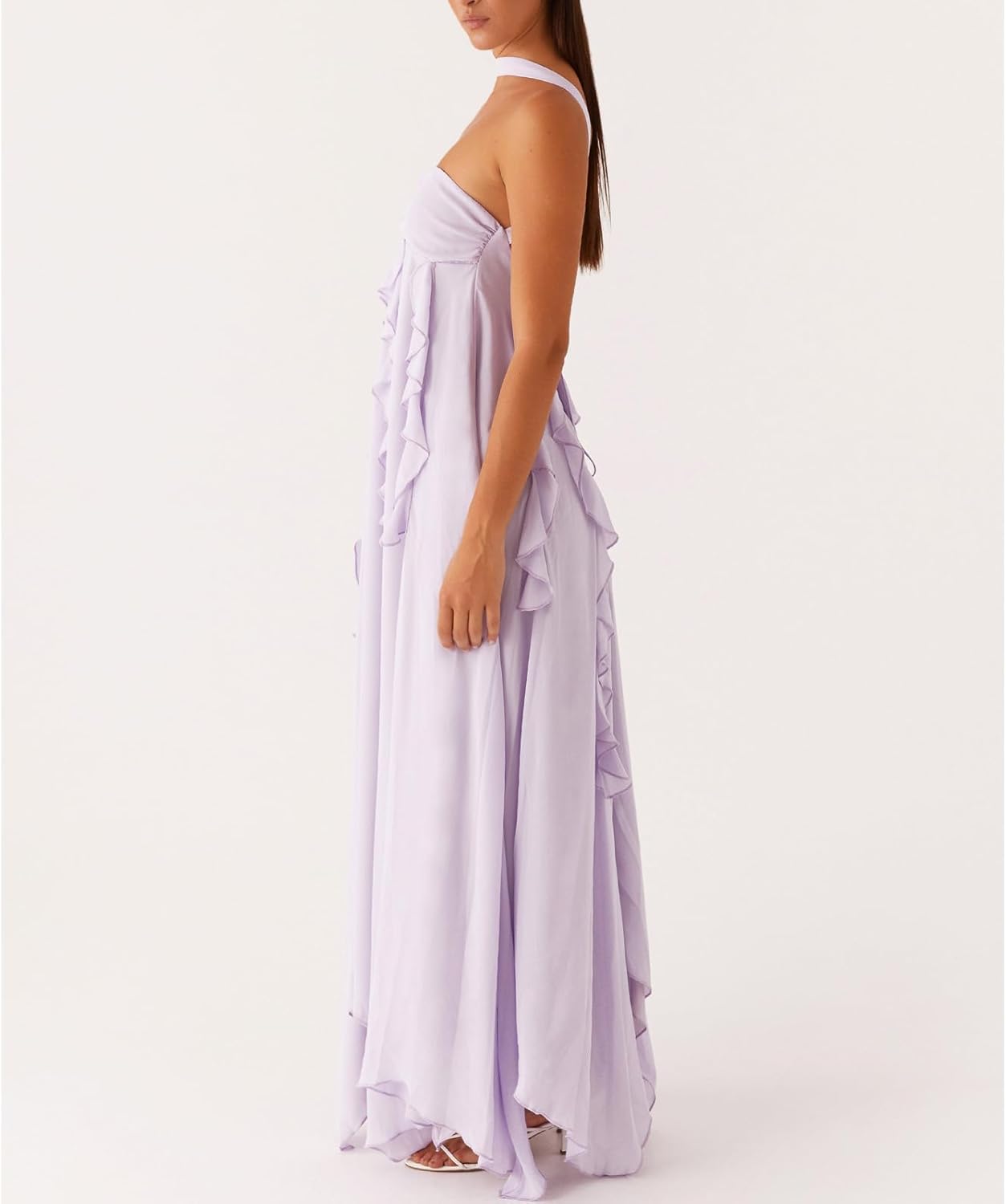 Avelise – Strapless Pleated Satin Maxi Dress
