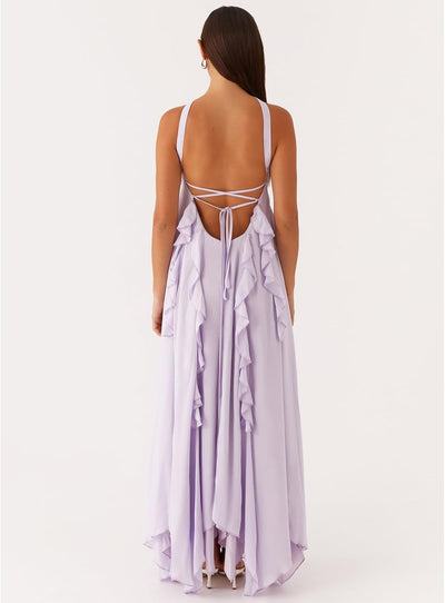 Avelise – Strapless Pleated Satin Maxi Dress