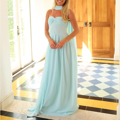 Avelise – Strapless Pleated Satin Maxi Dress