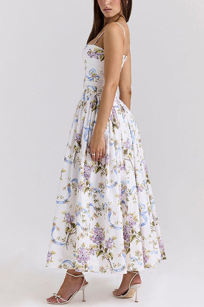 Florena – Floral Bustier A-Line Maxi Dress