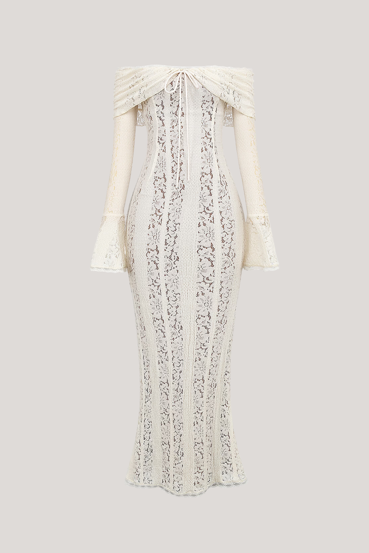 Lema | OFF-SHOULDER LACE MAXI DRESS