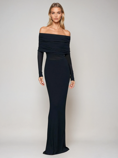 Dali | OFF-SHOULDER MESH MAXI DRESS