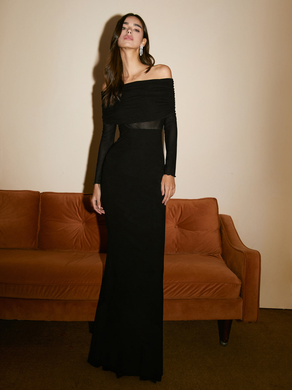 Dali | OFF-SHOULDER MESH MAXI DRESS