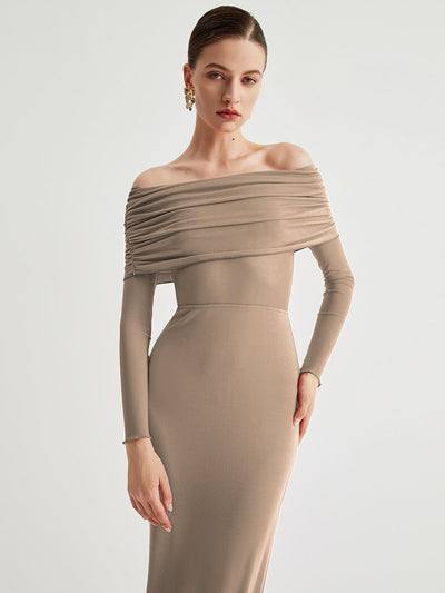 Dali | OFF-SHOULDER MESH MAXI DRESS