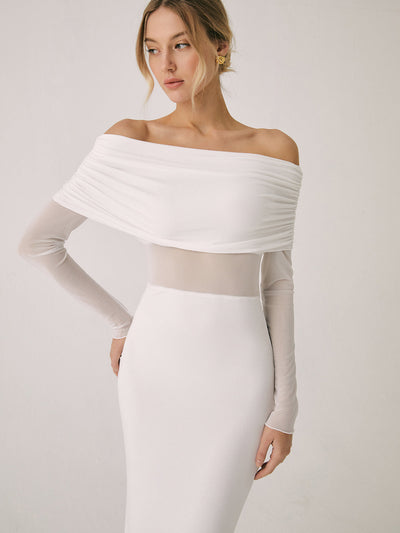 Dali | OFF-SHOULDER MESH MAXI DRESS