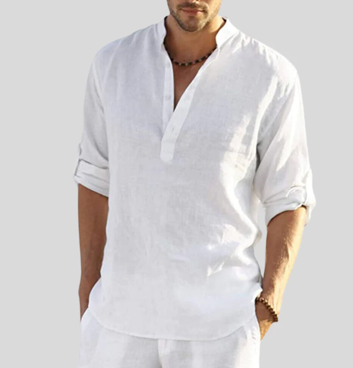 Adrien - Collared Linen Button Up