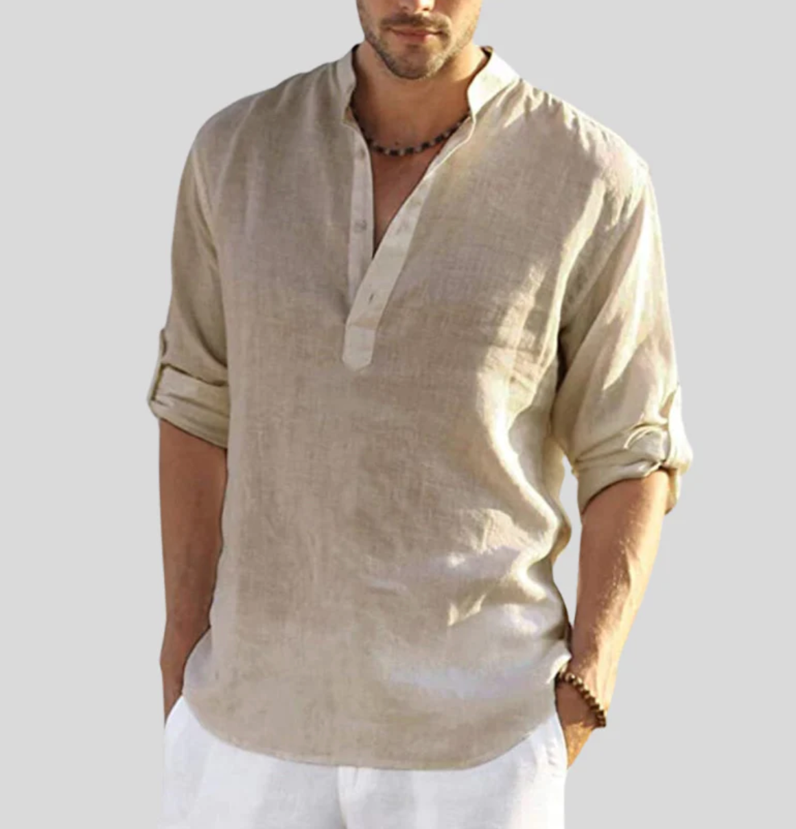 Adrien - Collared Linen Button Up