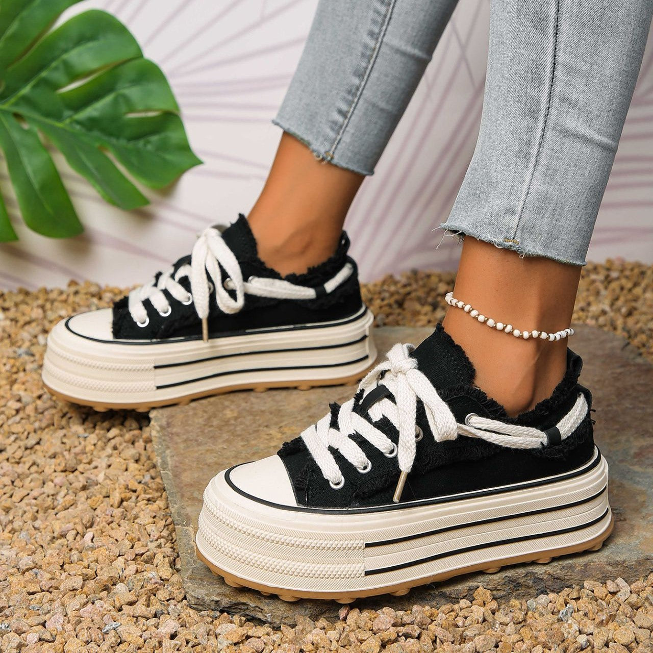 Flora™ | Women’s Fringed Platform Sneakers