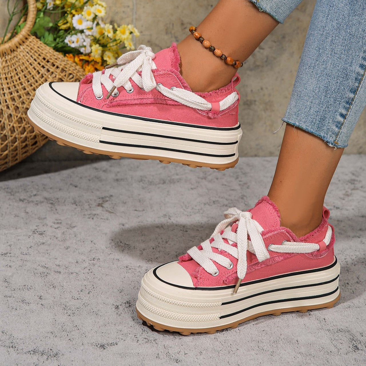 Flora™ | Women’s Fringed Platform Sneakers