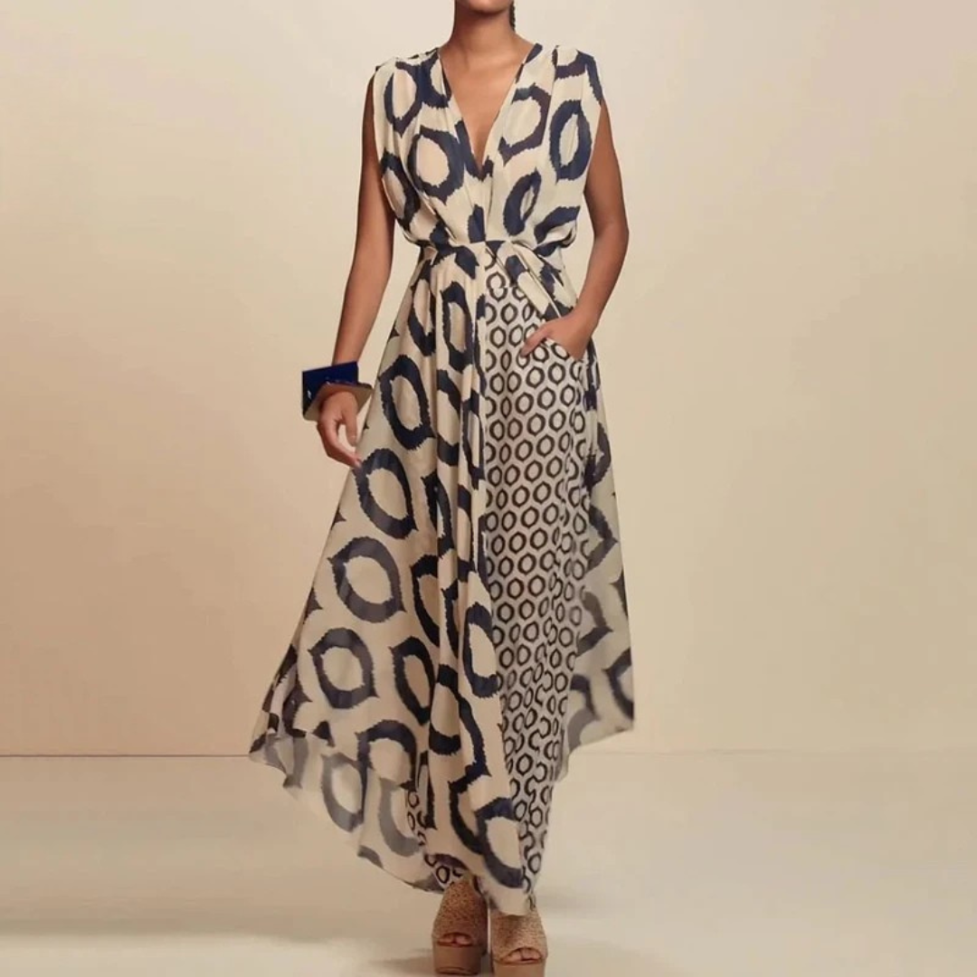 Saphira | Boho Maxi Dress with Ethnic Print