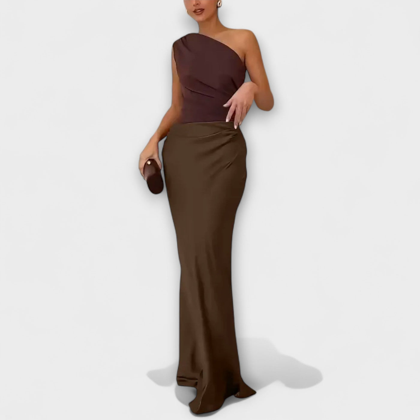Serena | One-Shoulder Pleated Maxi Dress