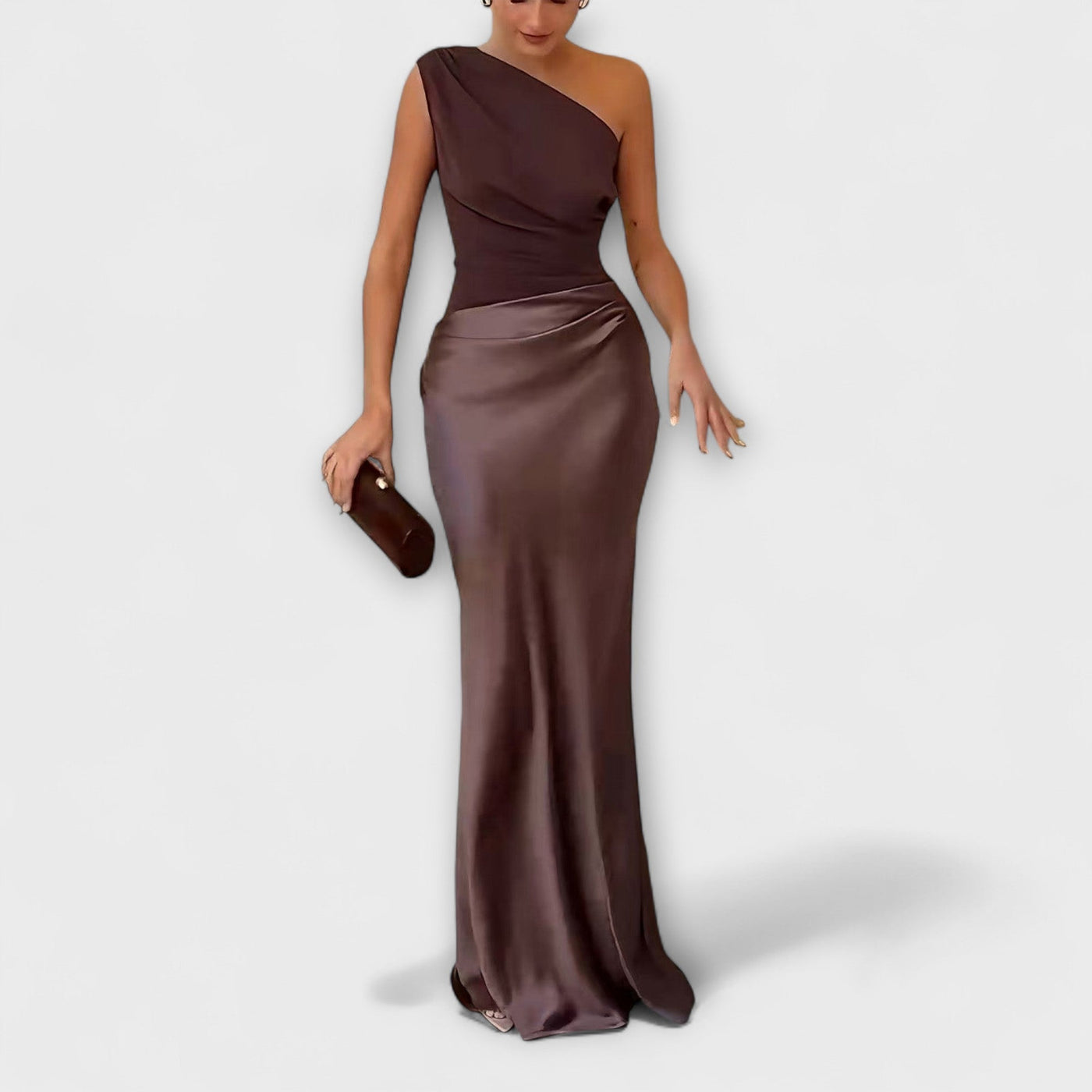 Serena | One-Shoulder Pleated Maxi Dress
