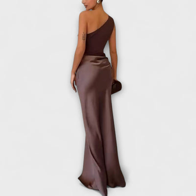 Serena | One-Shoulder Pleated Maxi Dress
