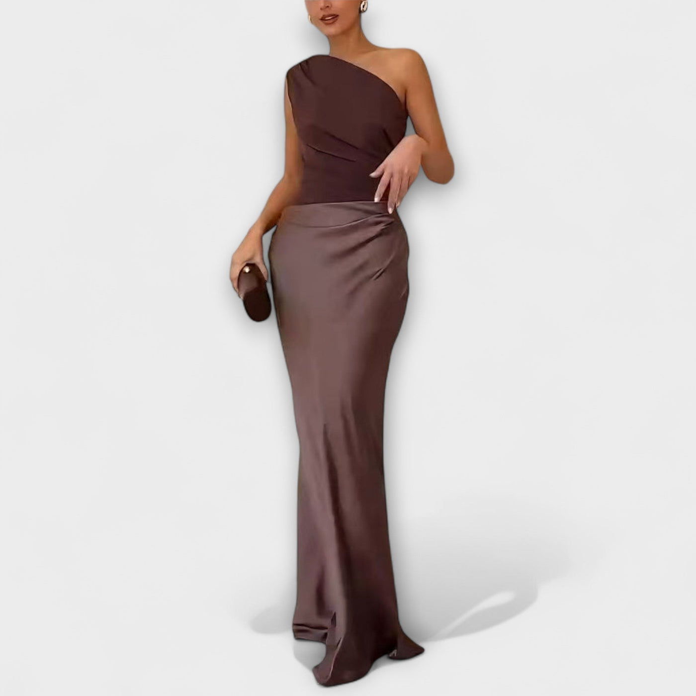 Serena | One-Shoulder Pleated Maxi Dress