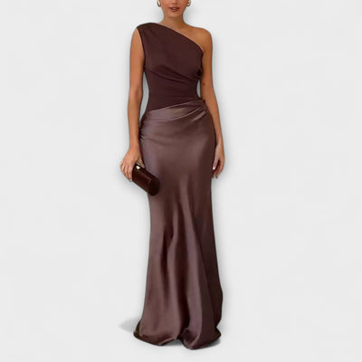 Serena | One-Shoulder Pleated Maxi Dress