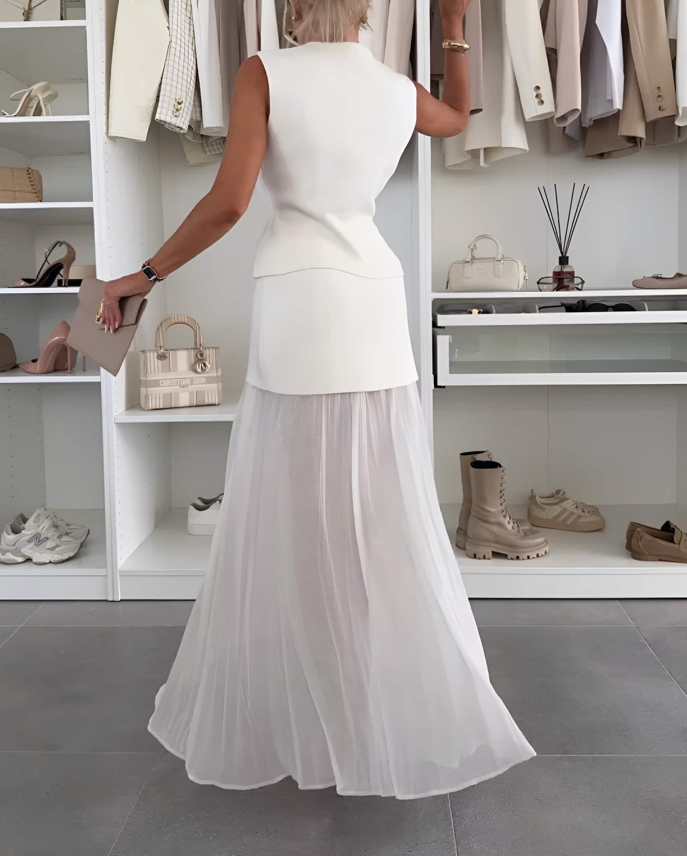 Lajla – Striped Summer Pleated Maxi Skirt