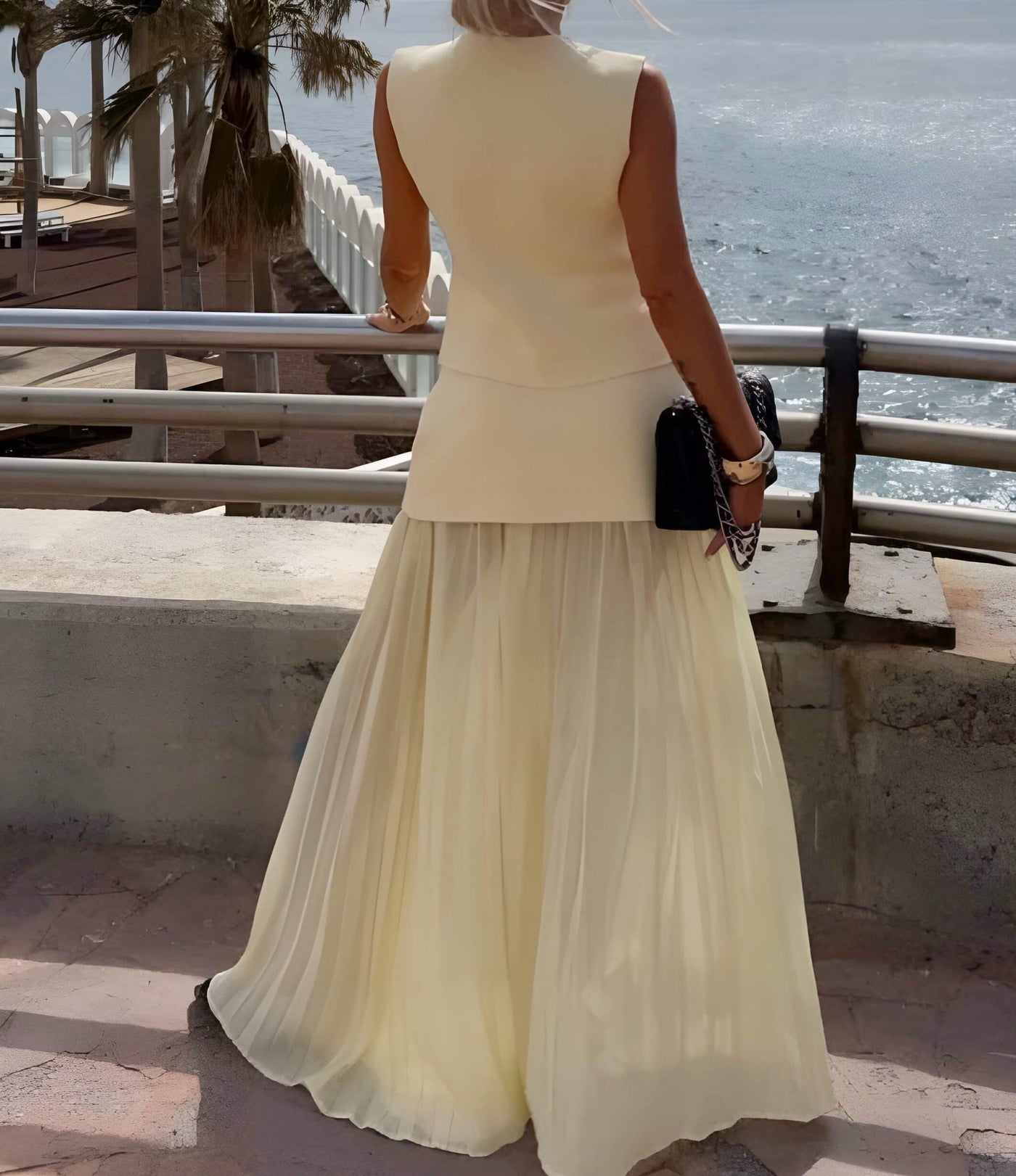 Lajla – Striped Summer Pleated Maxi Skirt