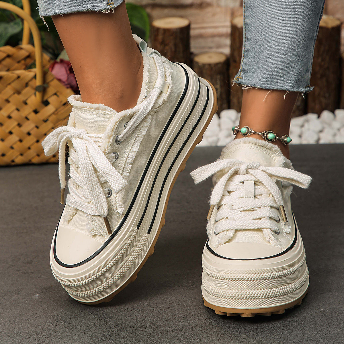 Flora™ | Women’s Fringed Platform Sneakers