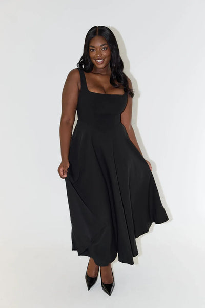 YARA-BELLE | HIGH-WAISTED MIDI DRESS