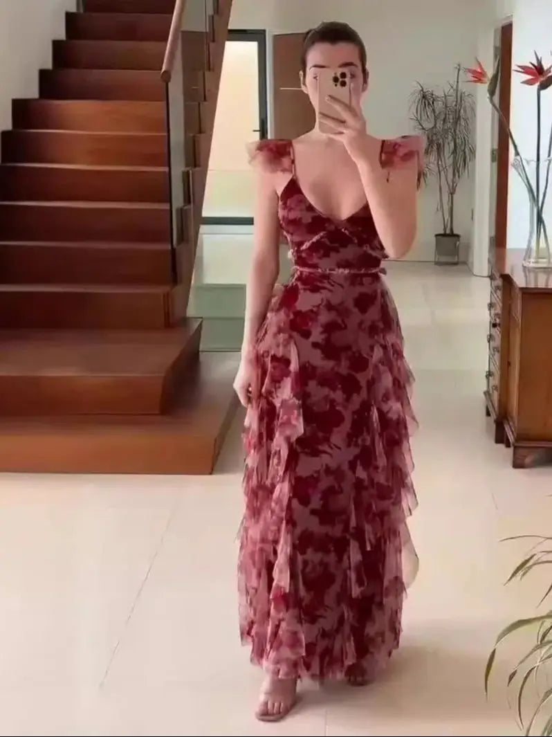 Flora | Floral Ruffle Detail Dress