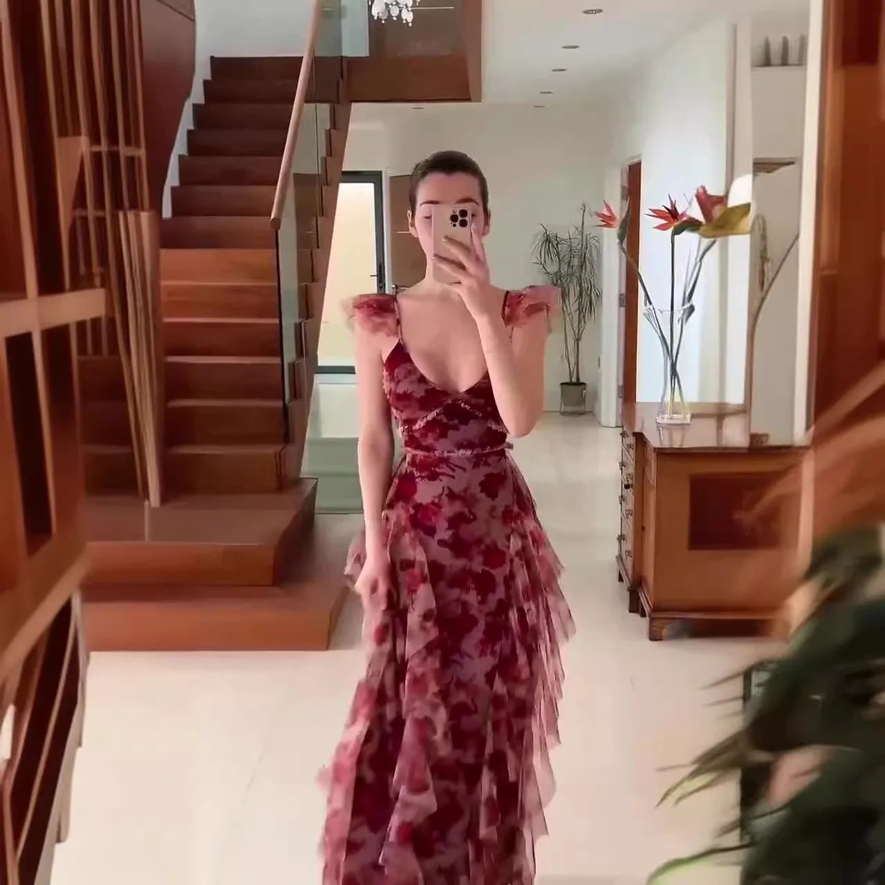 Flora | Floral Ruffle Detail Dress