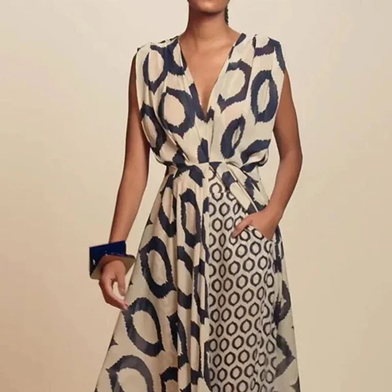 Saphira | Boho Maxi Dress with Ethnic Print