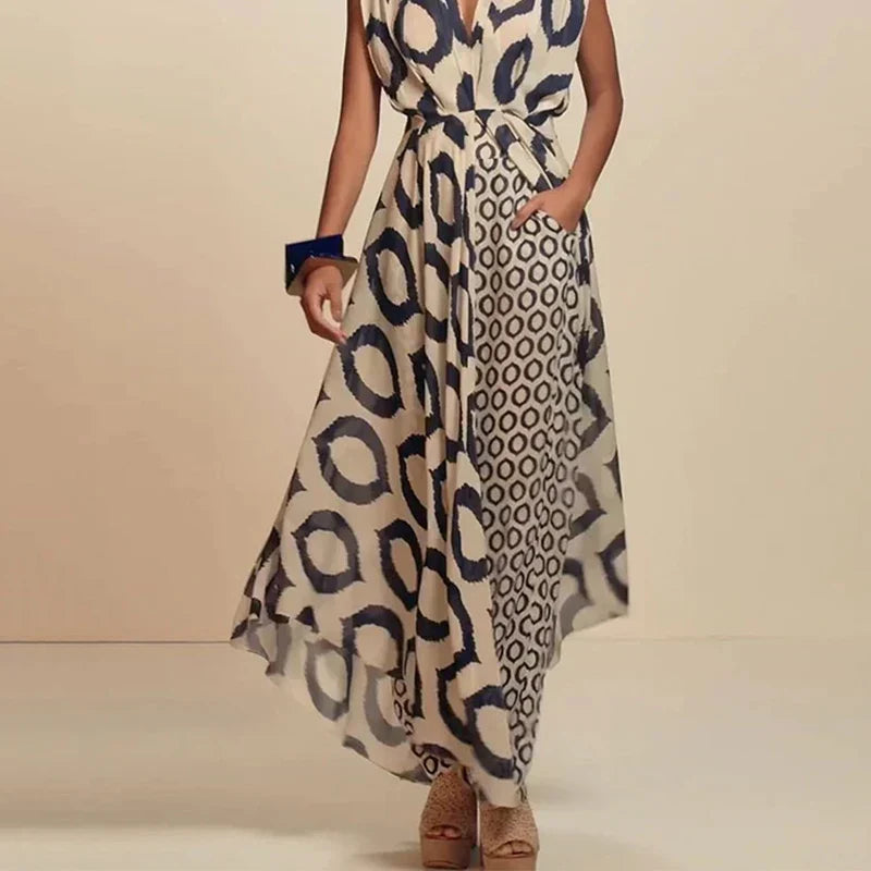 Saphira | Boho Maxi Dress with Ethnic Print