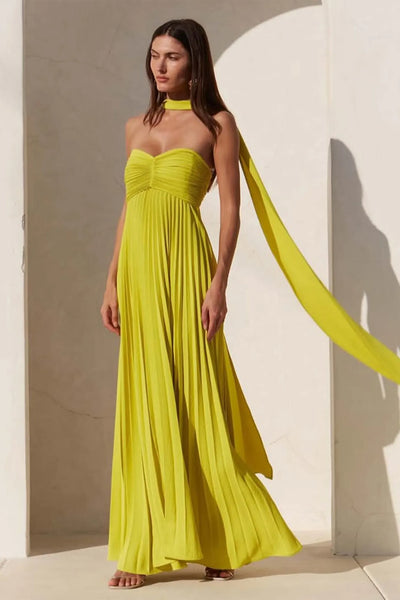 IsavelleSoirée – Strapless Pleated Maxi Dress