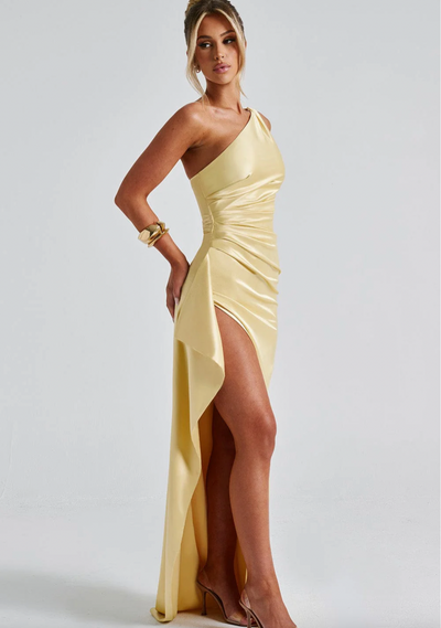 Amara | Elegant Long Satin Dress