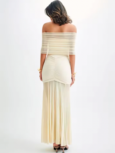 Seraphina Blake | One-Shoulder Mesh Maxi Dress