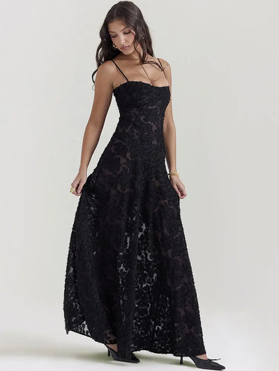 Seraphina | Backless Spaghetti Strap Maxi Dress