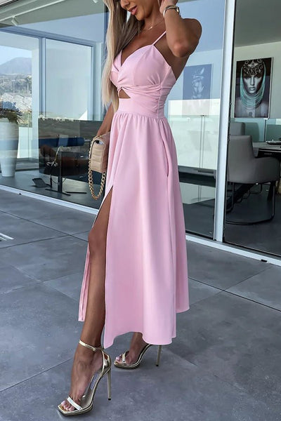 AUBREY | ELEGANT MIDI DRESS WITH SLIT