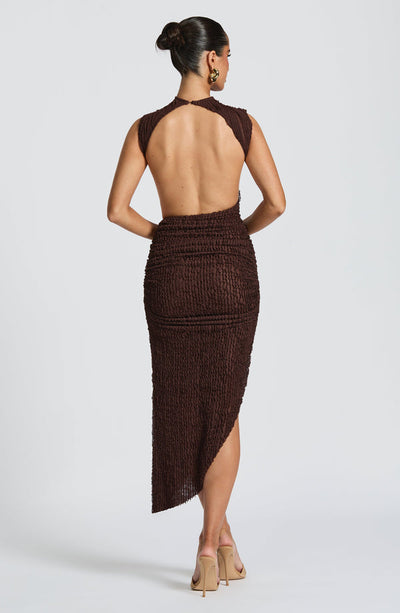 Eloura – Textured Asymmetric Midi Dress