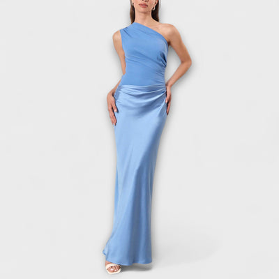 Serena | One-Shoulder Pleated Maxi Dress