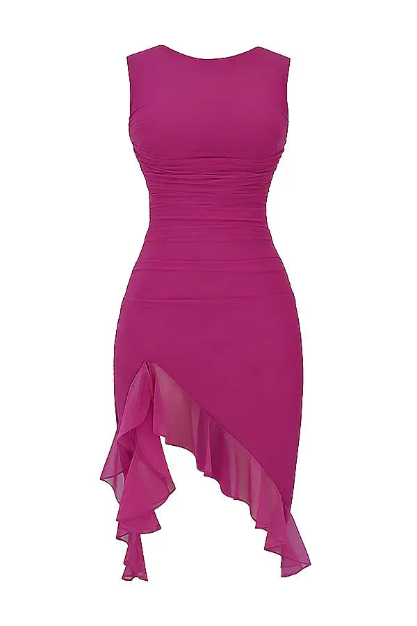 Clara- ruffled midi dress