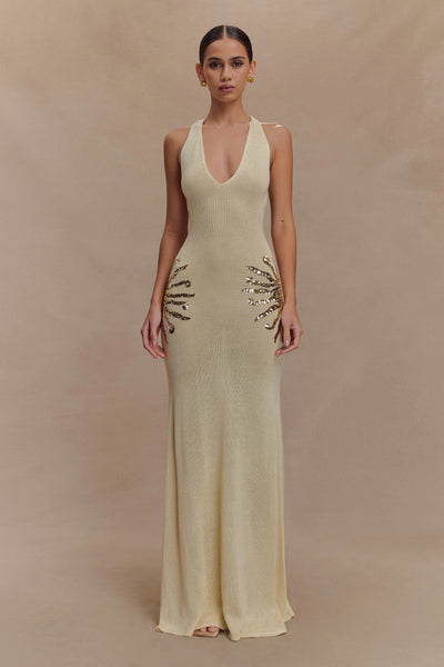 Zarielle – Sequin Cross-Back Stretch Maxi Dress