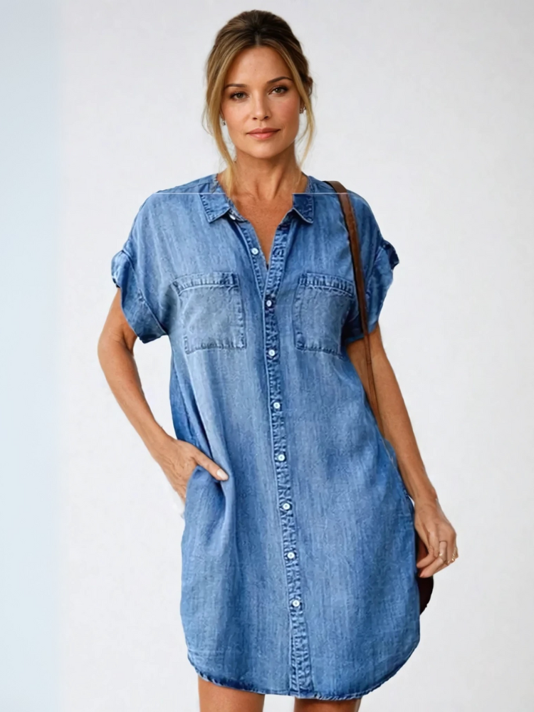 CLEO | DENIM MIDI DRESS